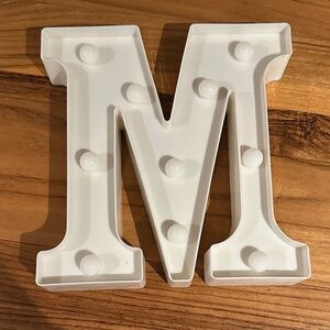 White Letter M Marquee Light